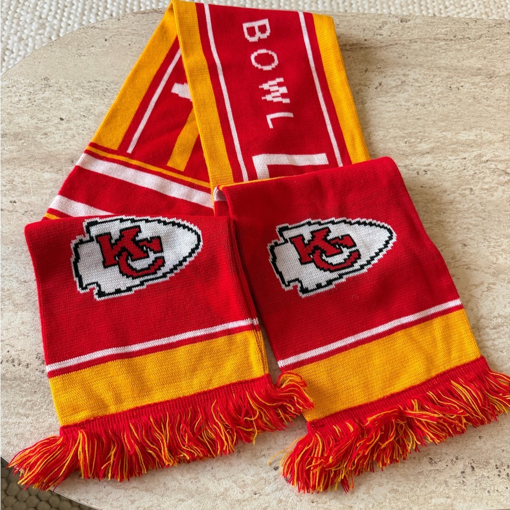 Kansas City Chiefs Super Bowl Red and Yellow Scarf